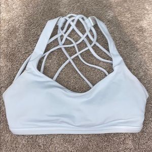 White Lululemon Crisscross Sports Bra Size 2